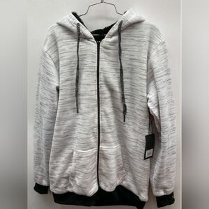 Steve’s Jeans Sherpa Lined Hoodie Zip-Up Sweat Jacket Size L NWT MSRP $58